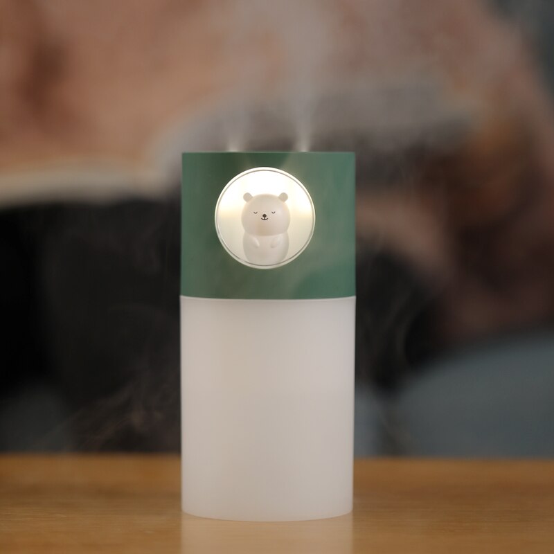 Humidificador Portátil USB Doble Spray con Lámpara Aromática