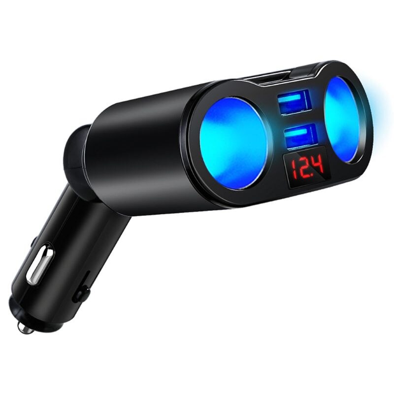 Divisor de Mechero 2 Salidas con QC3.0 y Voltímetro LED 12V/24V