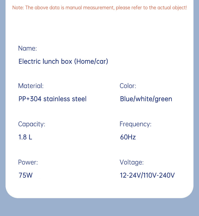 Fiambrera Eléctrica Recargable 110V/220V/12V/24V para Camión y Hogar