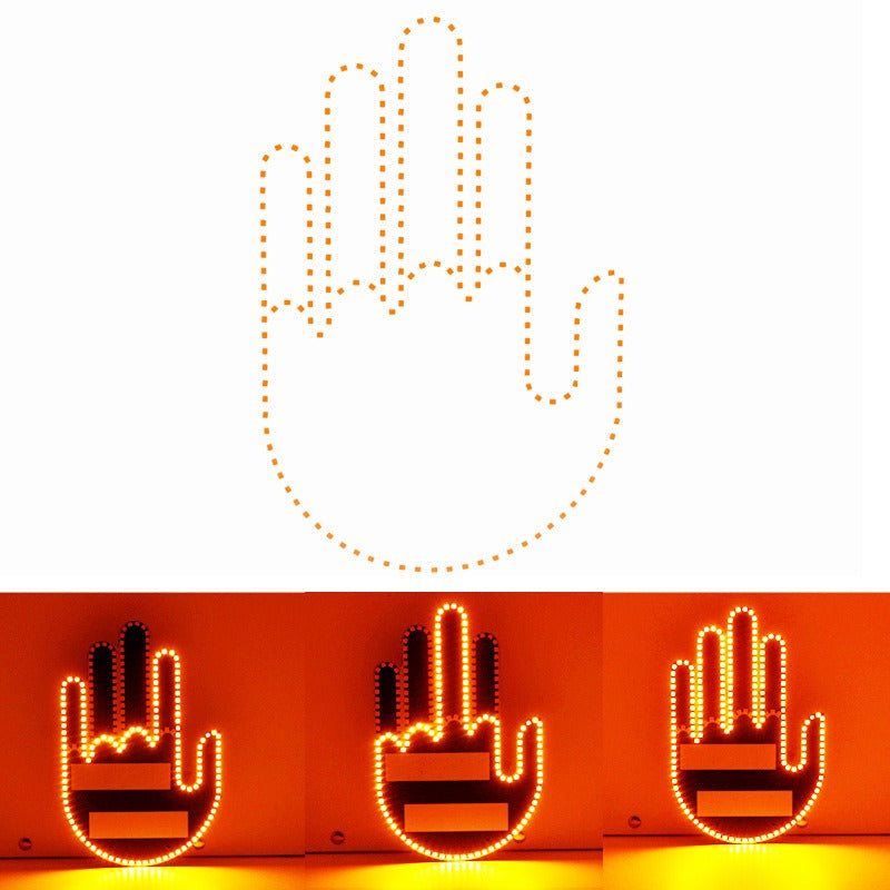 Letrero LED Dedo Corazón para Luneta Trasera del Coche