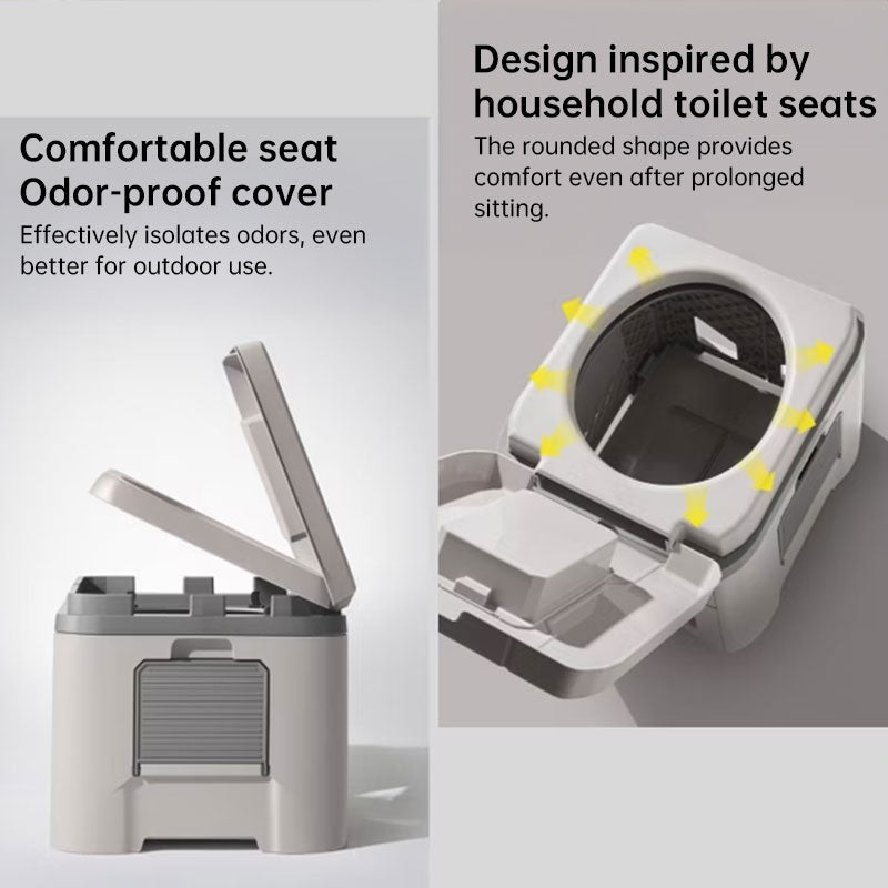WC Portátil Plegable para Coche y Camping - Taburete de Emergencia Exterior con Diseño Antiolor, WC de Viaje para Adultos