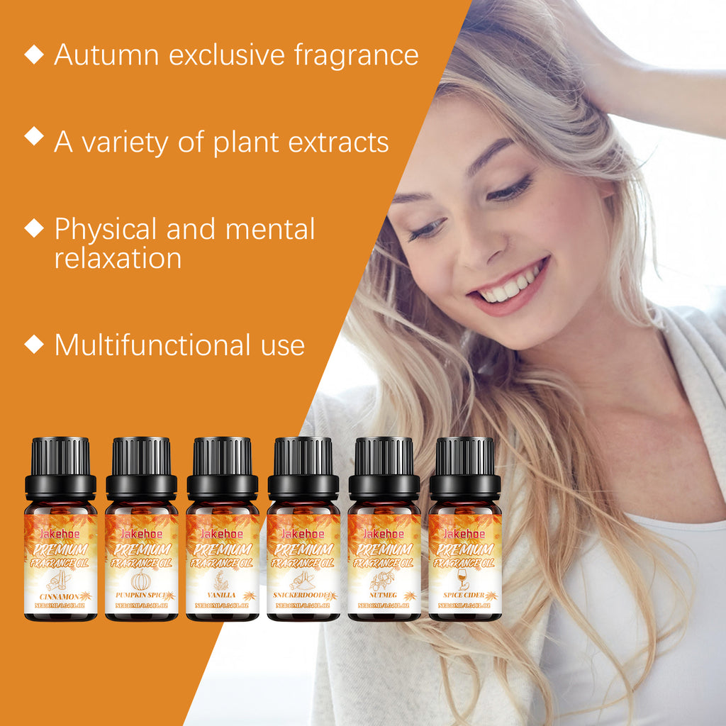 Set de Aceites Esenciales de Otoño – Ambiente Cálido, Fragancia Duradera para Humidificador y Hogar
