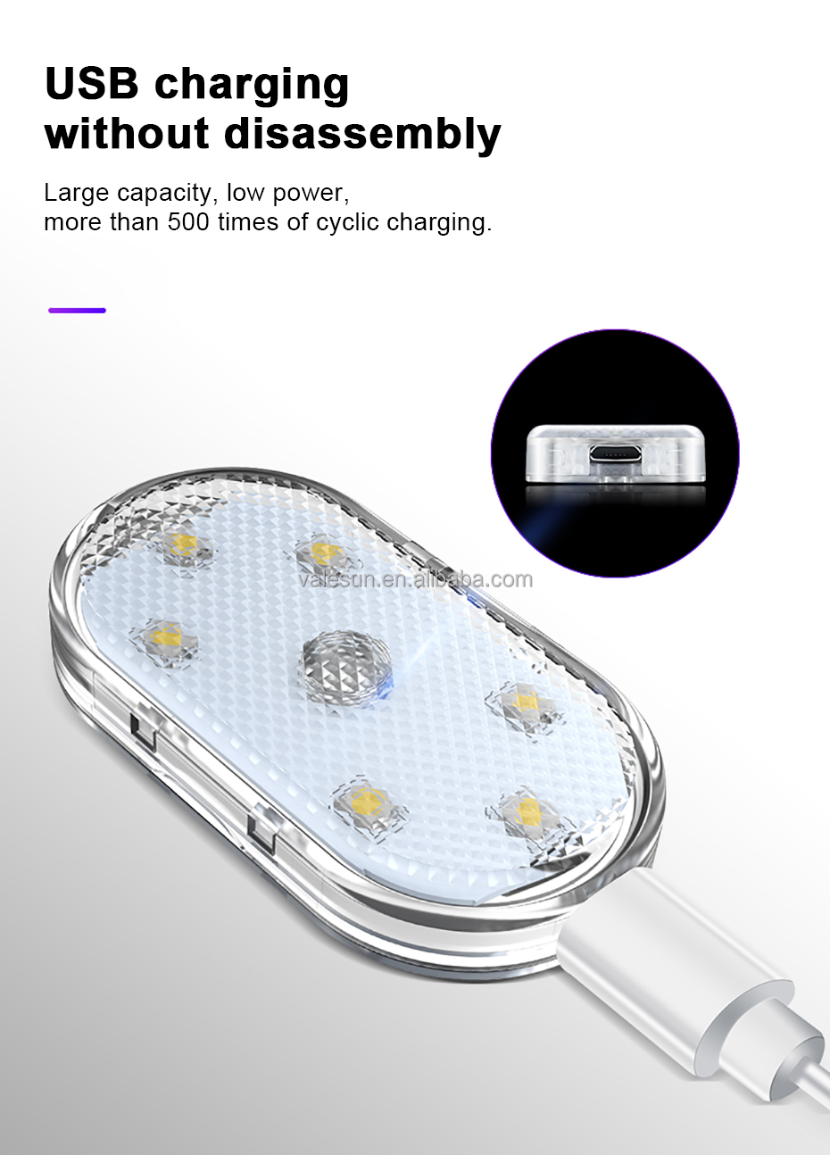 Luz de Lectura LED Interior para Coche con Sensor Táctil USB