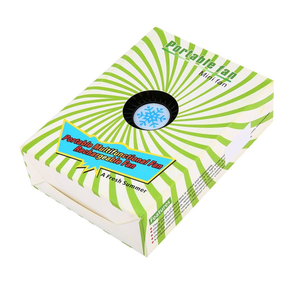 Mini Ventilador USB Recargable 4" con 3 Velocidades y Luz LED