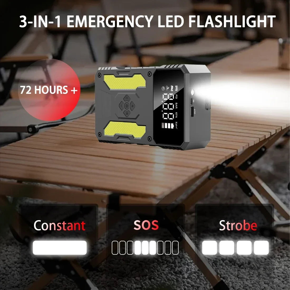 Arrancador Portátil con Compresor de Aire A22 12V | Power Bank y Luz SOS