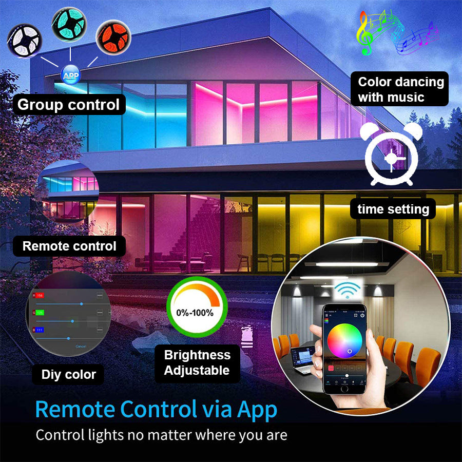 Tira LED RGB WiFi Bluetooth Impermeable Flexible 5050