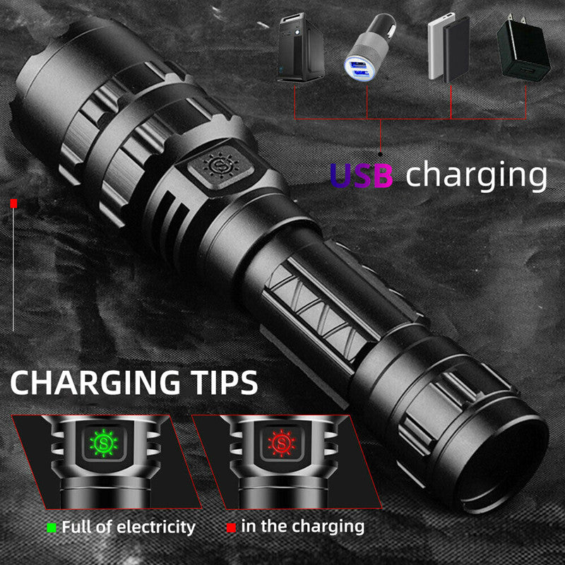 Linterna Táctica LED XML-L2 1600 lm 10W con Carga USB Directa