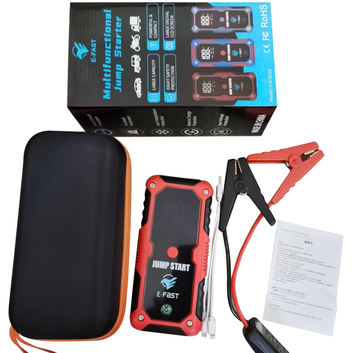 Arrancador Portátil ZYX-Q520 20000mAh con Linterna LED