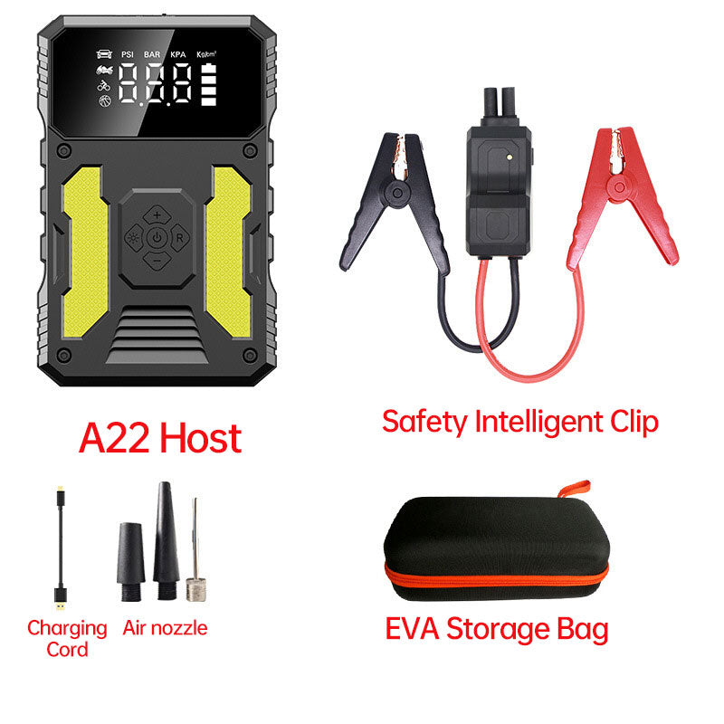 Arrancador Portátil con Compresor de Aire A22 12V | Power Bank y Luz SOS