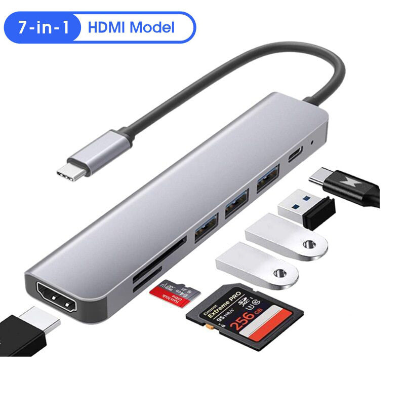 Docking Station 7 en 1 USB-C para Portátil y Tablet