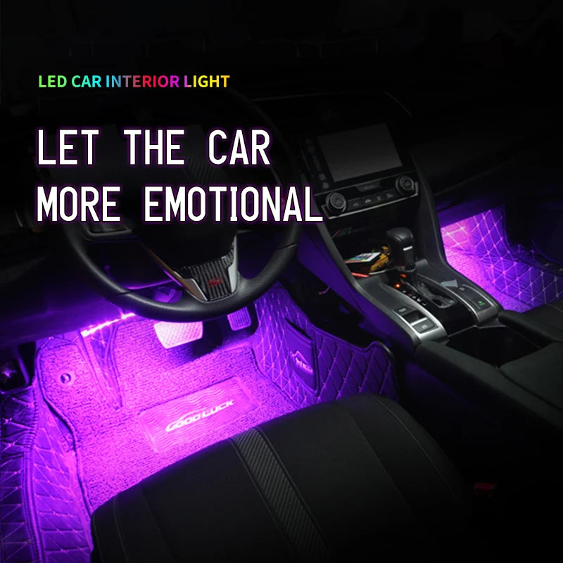 Luces LED RGB para Interior de Vehículo con Control por App y Música