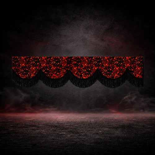 Cortinas para Cabina de Camión con Faldilla Rojo y Negro