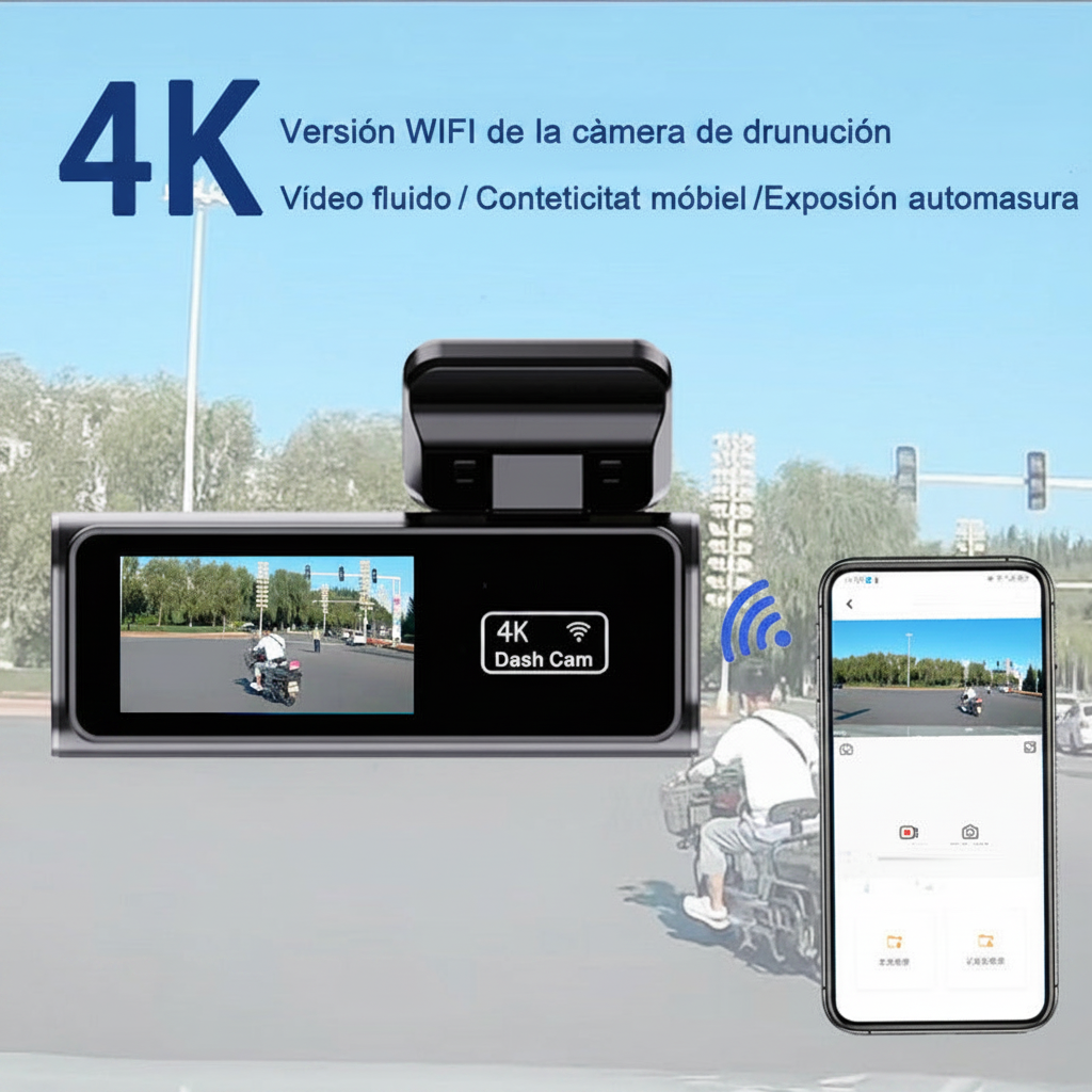 Dashcam 4K WiFi - Versión WiFi de la cámara de conducción