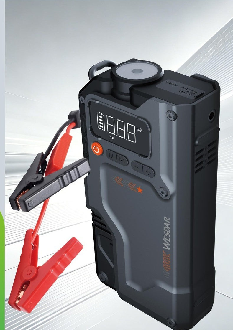 Arrancador de Batería Jump Starter 16000mAh con Compresor de Aire e Inflador para Coche