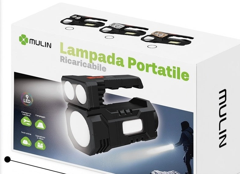 Caja del producto Linterna Portátil Recargable Mulin